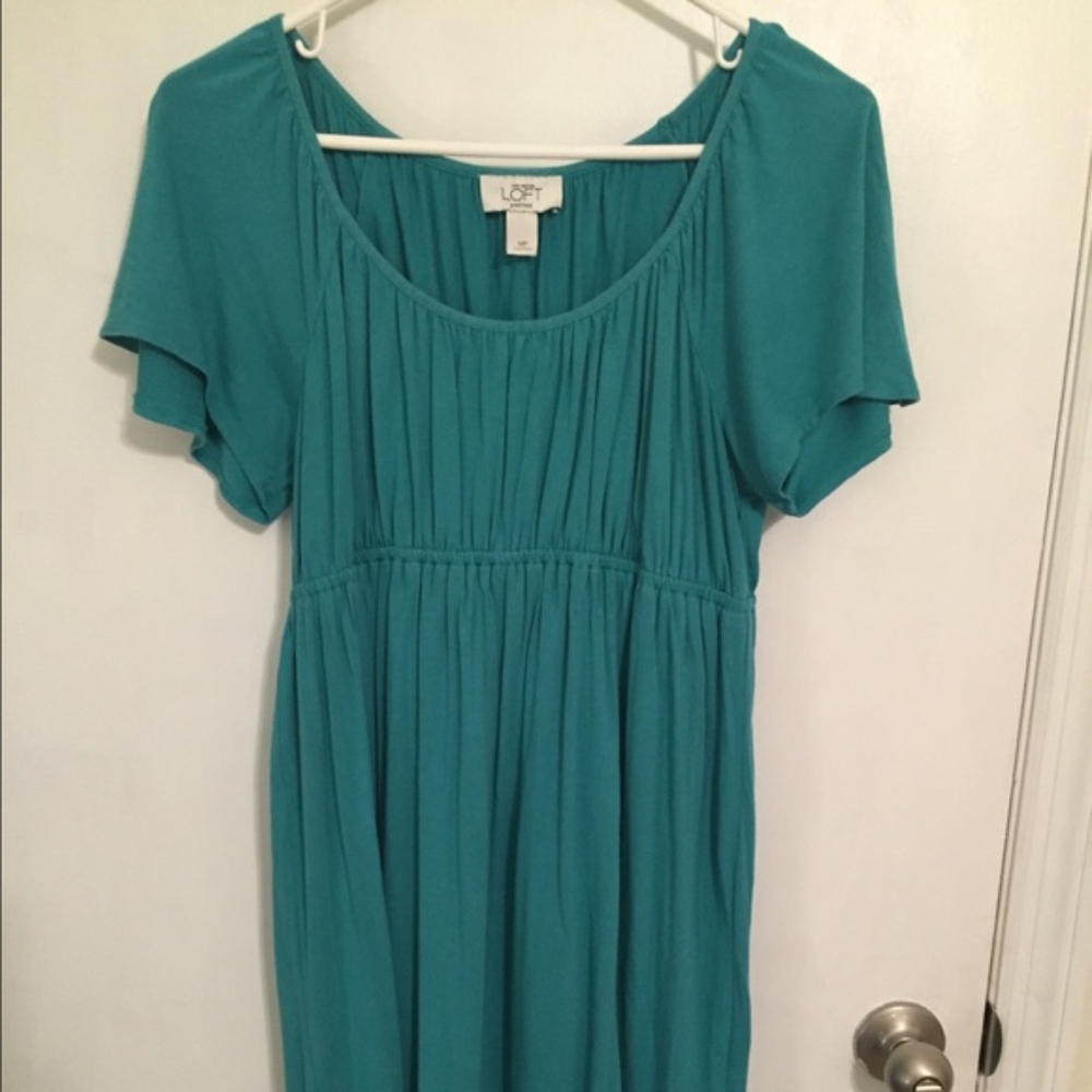 LOFT Teal Dress, Petite Medium